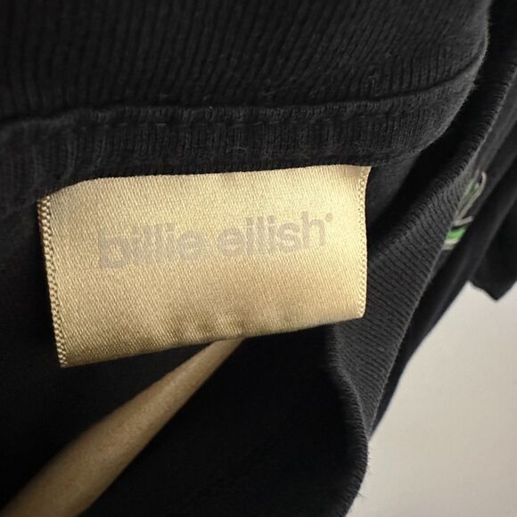 Billie Eillish Anime Portrait‎ with Cup White Print T-Shirt Oversized Size XS - Picture 3 of 6